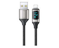USAMS Kabel pleciony lightning 1,2m LED 2,4A srebrno-czarny - 1569026 - zdjęcie 1